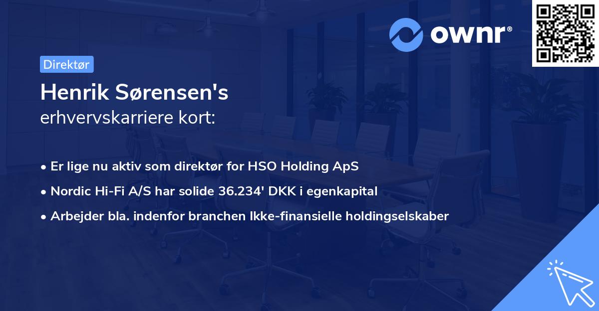 Henrik Sørensen's erhvervskarriere kort