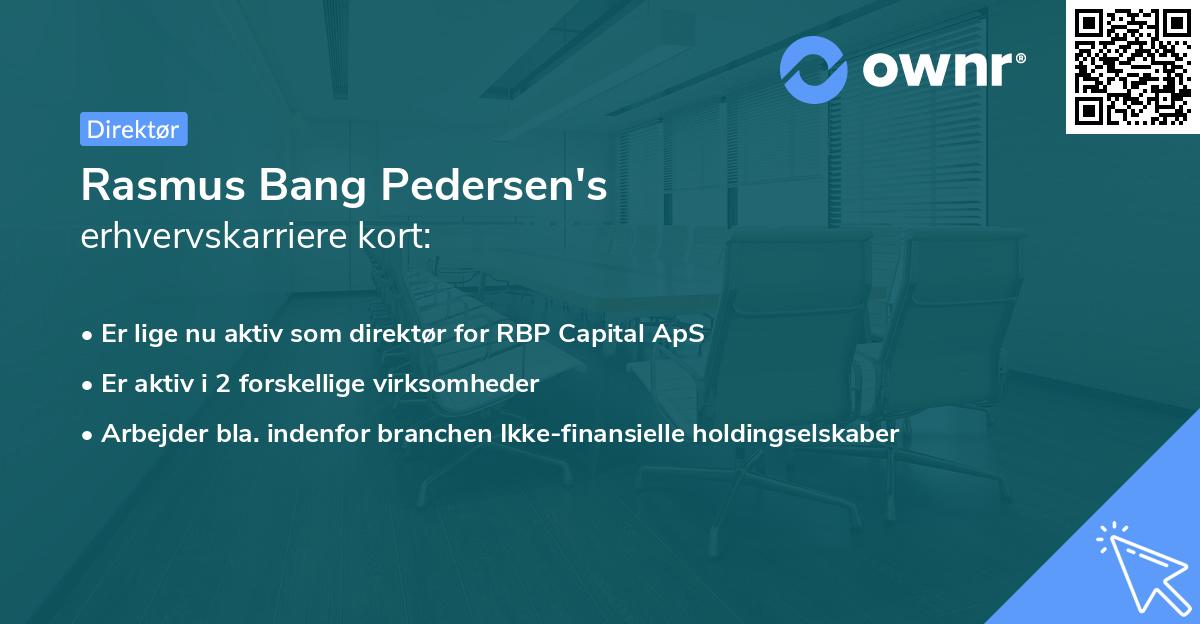 Rasmus Bang Pedersen's erhvervskarriere kort