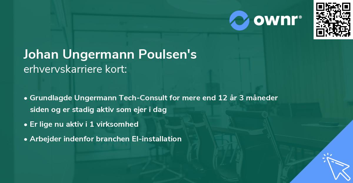 Johan Ungermann Poulsen's erhvervskarriere kort