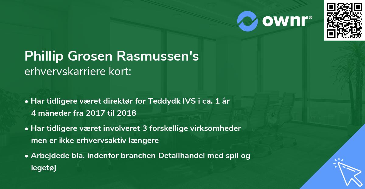 Phillip Grosen Rasmussen's erhvervskarriere kort