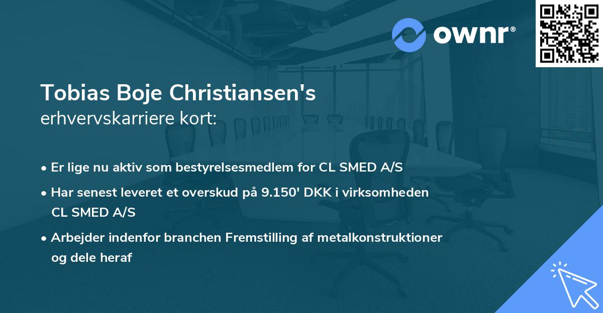 Tobias Boje Christiansen's erhvervskarriere kort