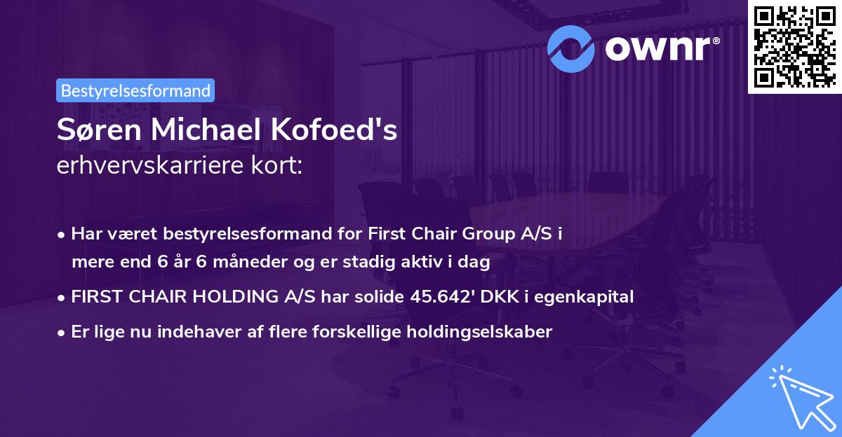 Søren Michael Kofoed's erhvervskarriere kort