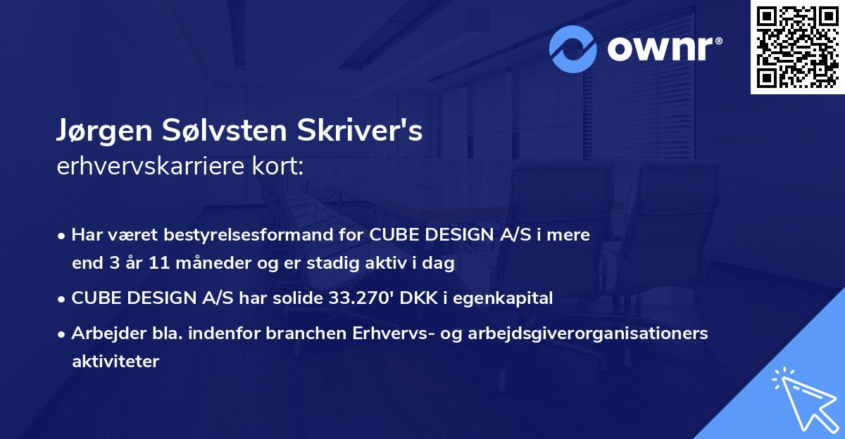 Jørgen Sølvsten Skriver's erhvervskarriere kort