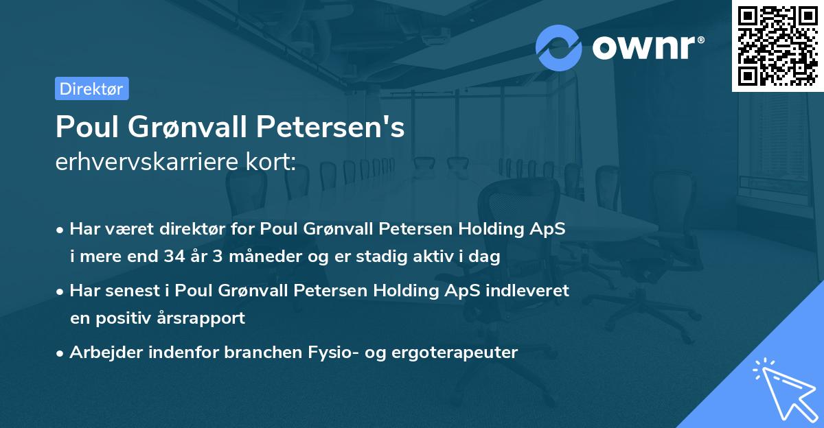 Poul Grønvall Petersen's erhvervskarriere kort