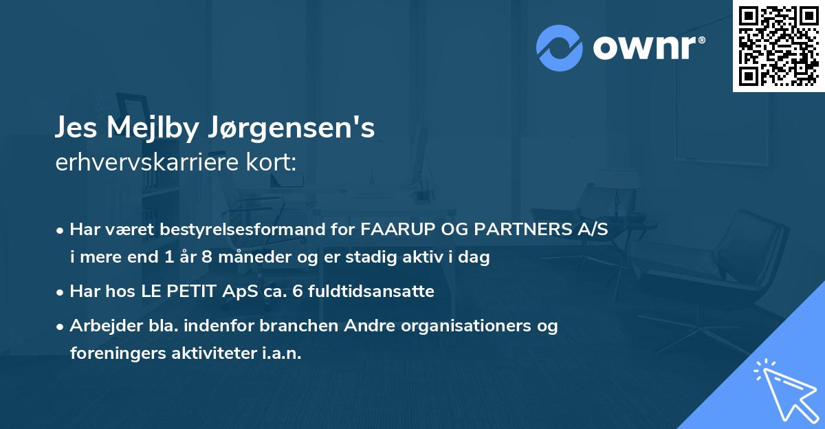 Jes Mejlby Jørgensen's erhvervskarriere kort