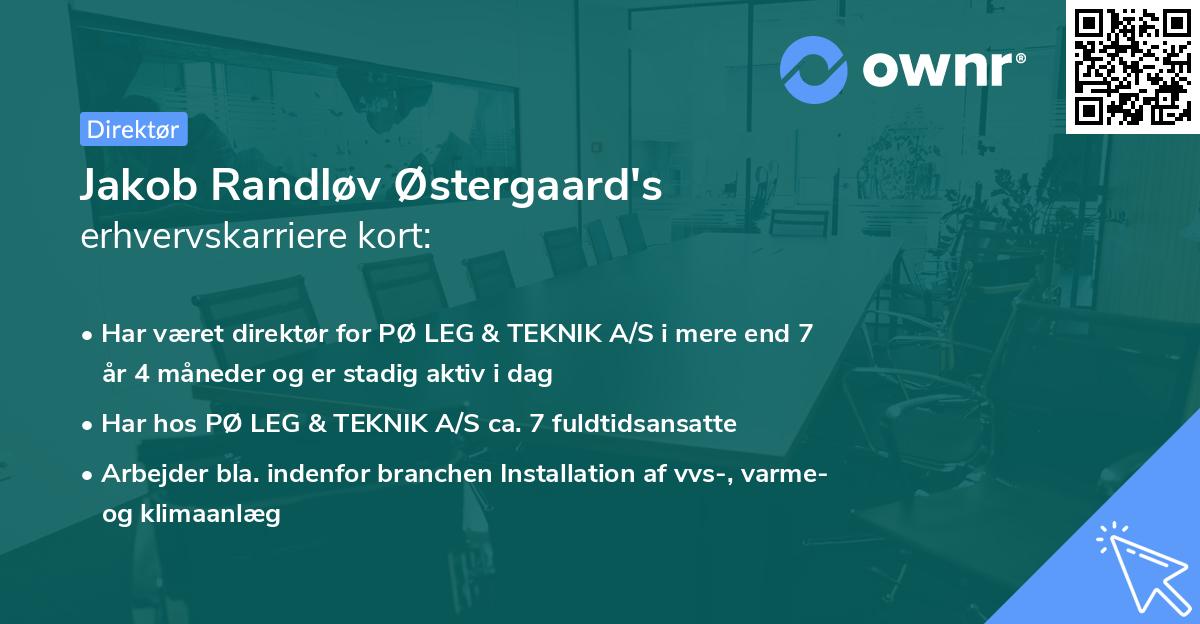 Jakob Randløv Østergaard's erhvervskarriere kort