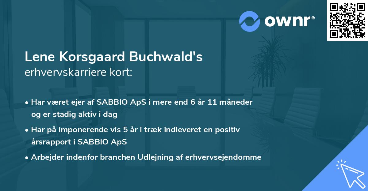 Lene Korsgaard Buchwald's erhvervskarriere kort