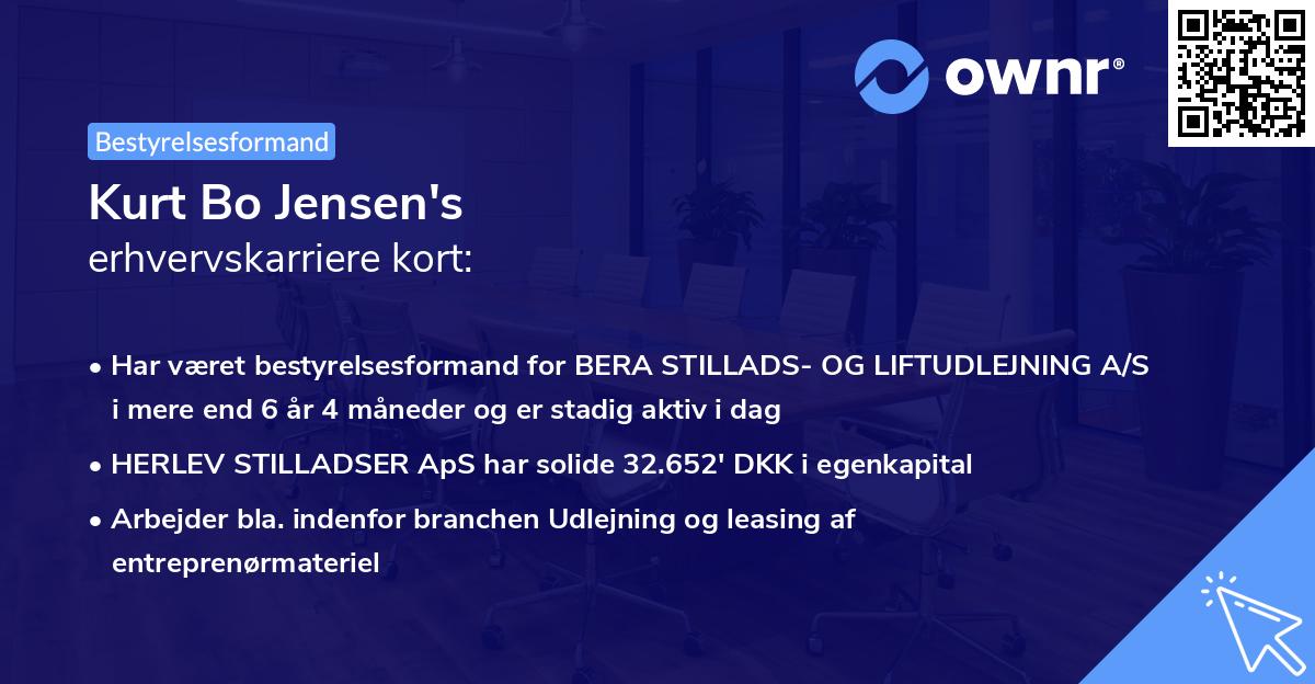 Kurt Bo Jensen's erhvervskarriere kort