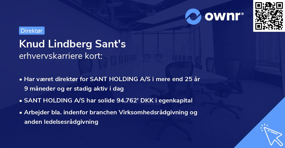 Knud Lindberg Sant's erhvervskarriere kort