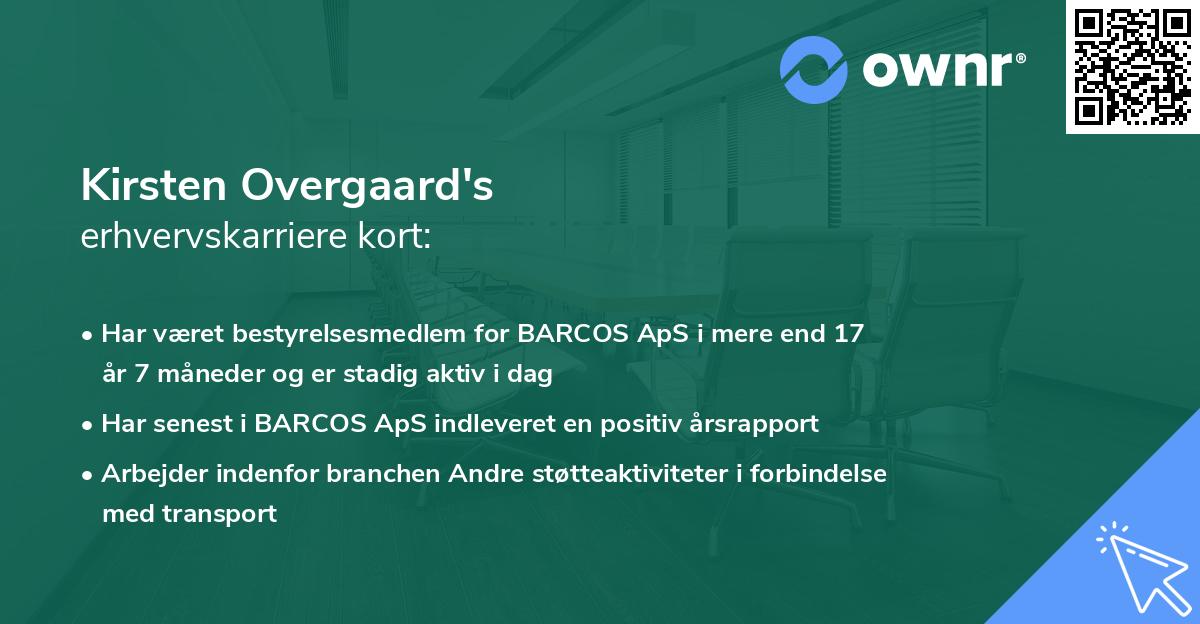 Kirsten Overgaard's erhvervskarriere kort