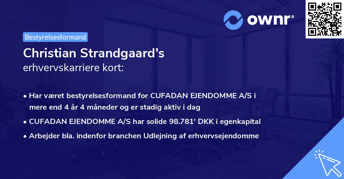 Christian Strandgaard's erhvervskarriere kort