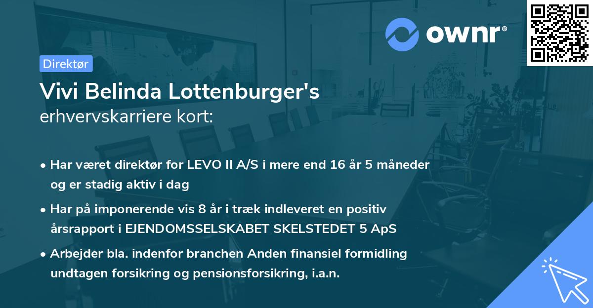 Vivi Belinda Lottenburger's erhvervskarriere kort