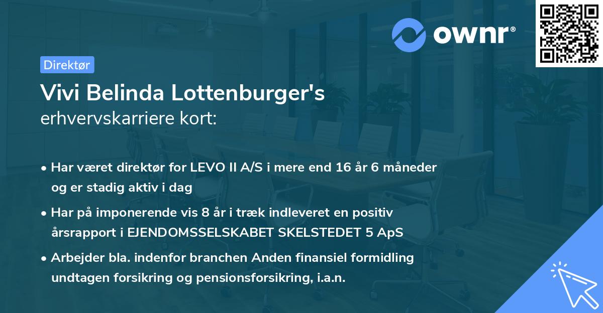 Vivi Belinda Lottenburger's erhvervskarriere kort