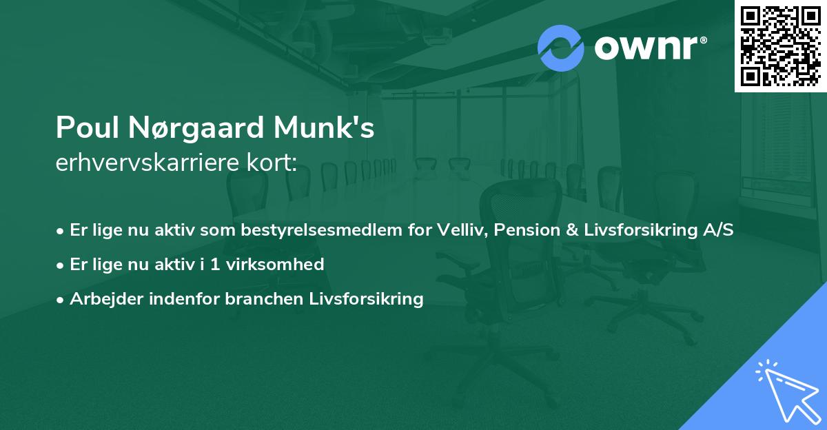 Poul Nørgaard Munk's erhvervskarriere kort