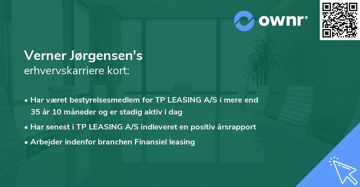 Verner Jørgensen's erhvervskarriere kort