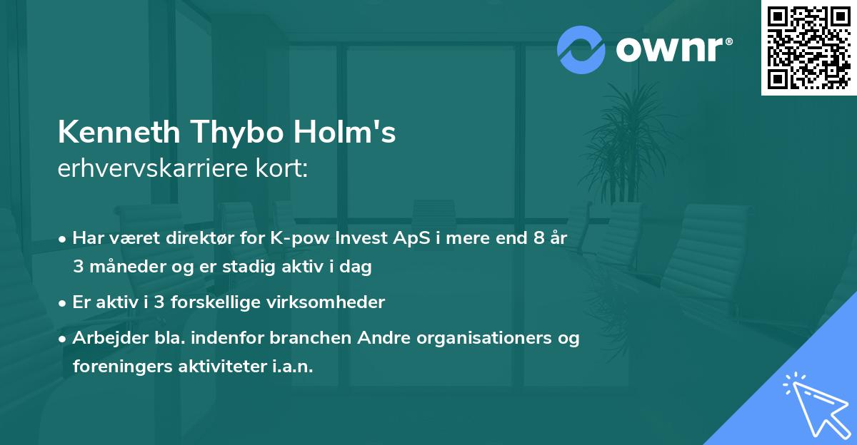 Kenneth Thybo Holm's erhvervskarriere kort