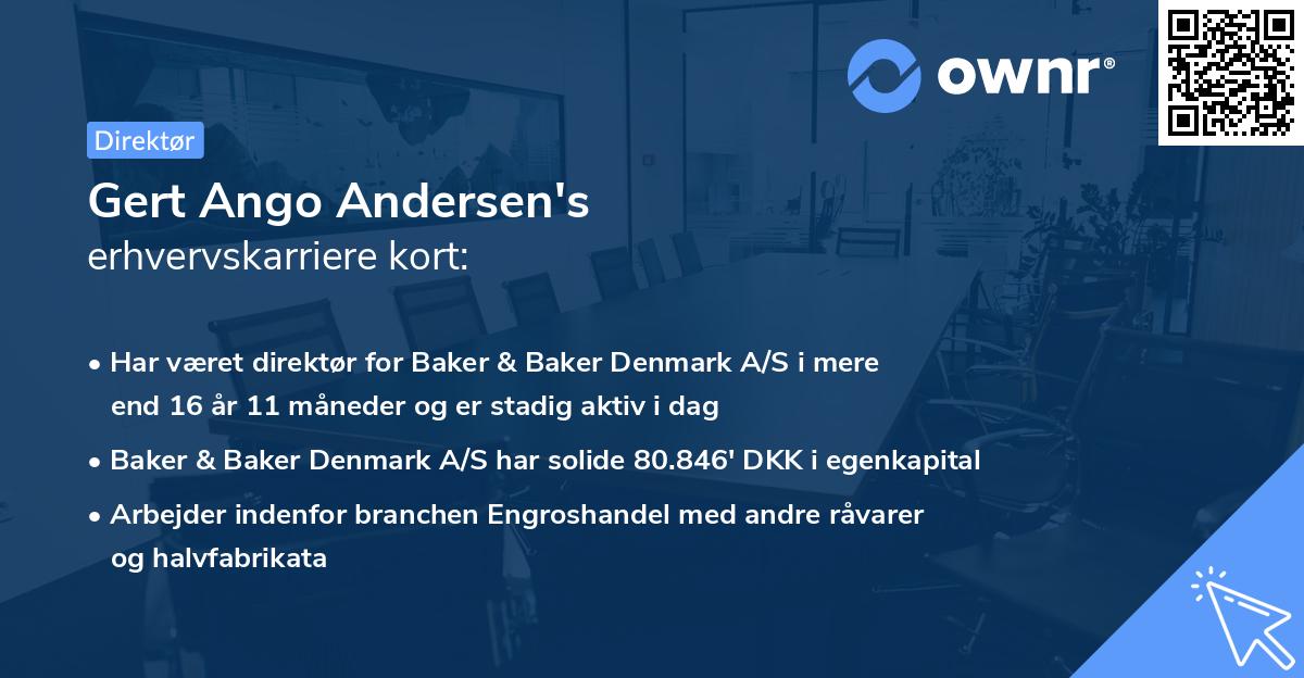 Gert Ango Andersen's erhvervskarriere kort