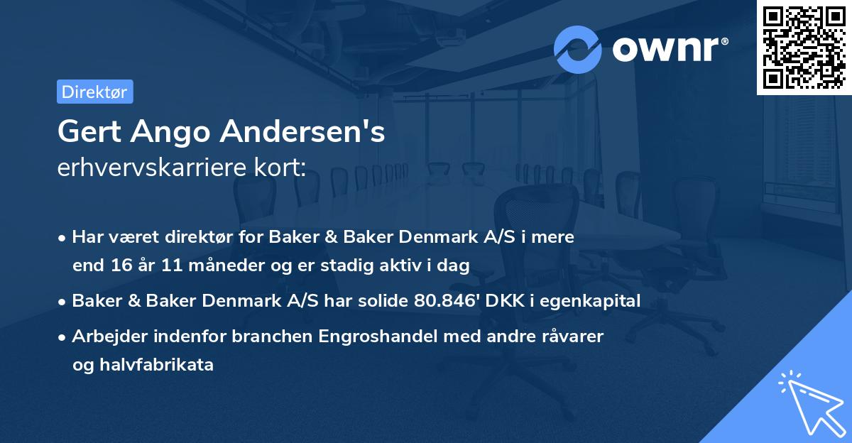 Gert Ango Andersen's erhvervskarriere kort