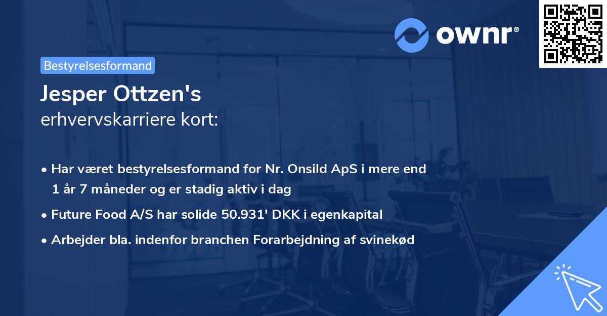 Jesper Ottzen's erhvervskarriere kort