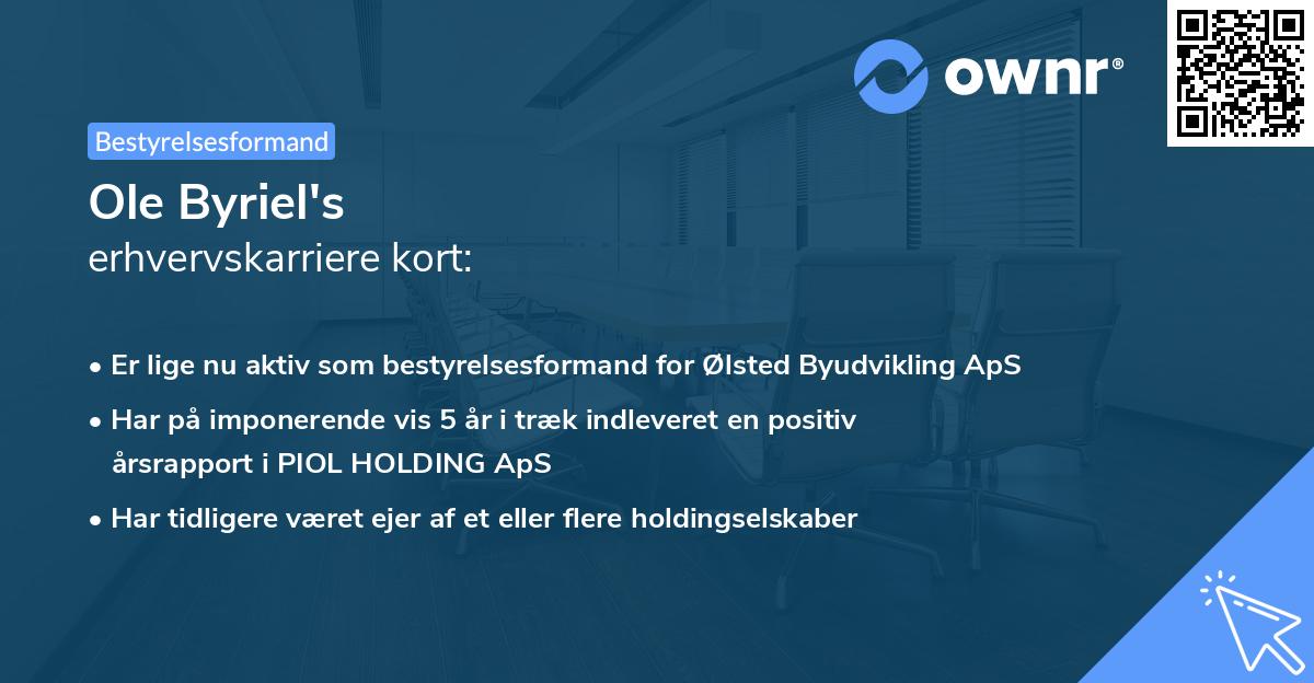 Ole Byriel's erhvervskarriere kort