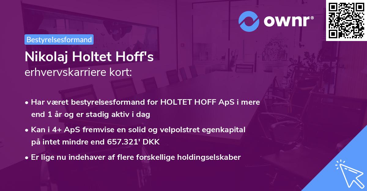 Nikolaj Holtet Hoff's erhvervskarriere kort