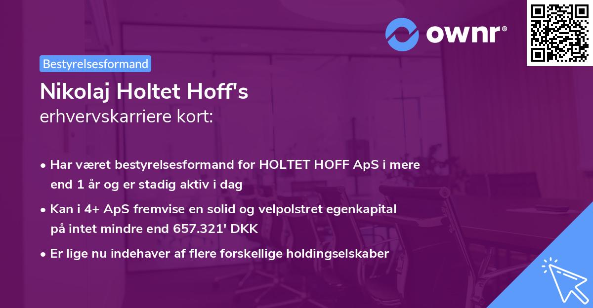 Nikolaj Holtet Hoff's erhvervskarriere kort