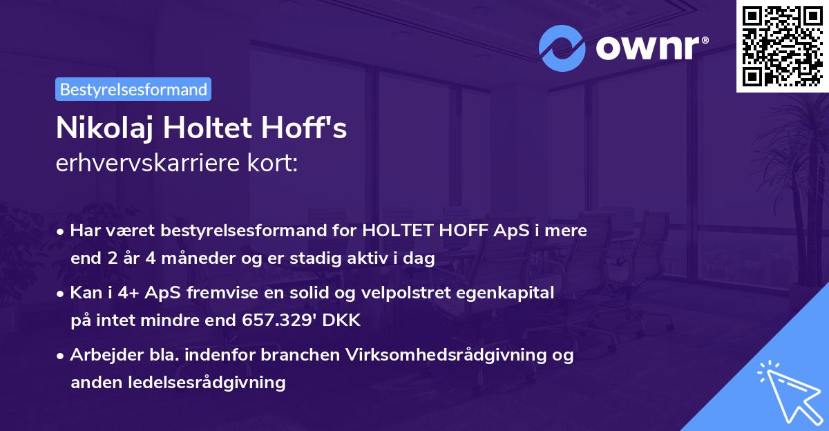 Nikolaj Holtet Hoff's erhvervskarriere kort