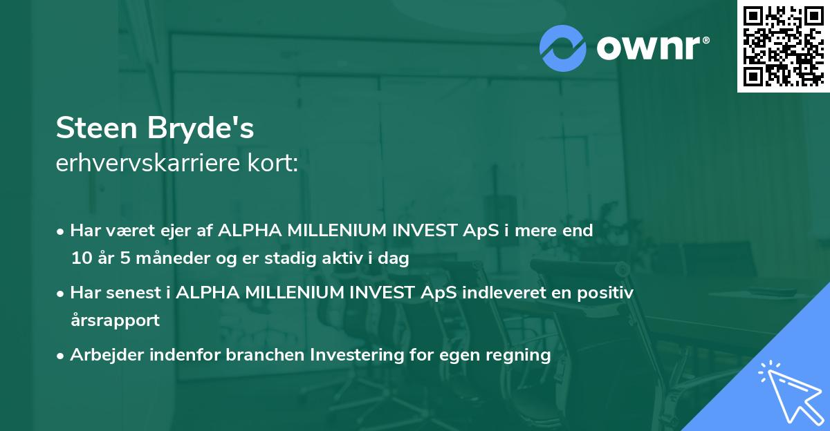 Steen Bryde's erhvervskarriere kort