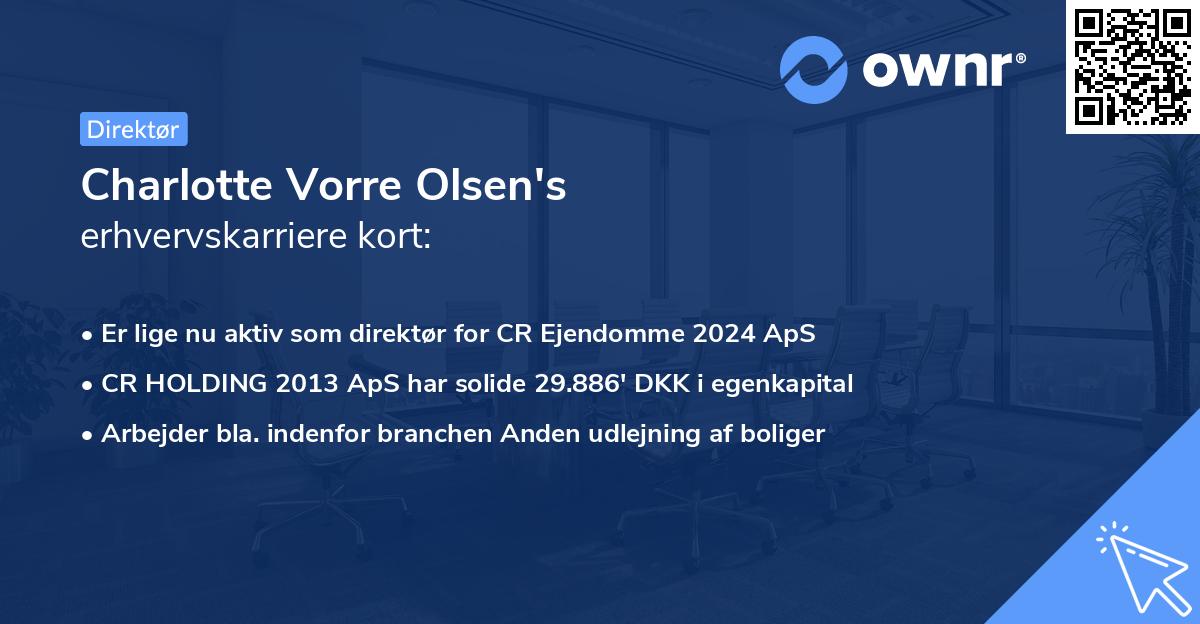 Charlotte Vorre Olsen's erhvervskarriere kort