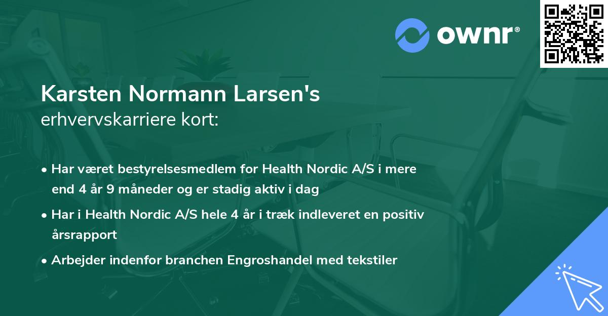 Karsten Normann Larsen's erhvervskarriere kort