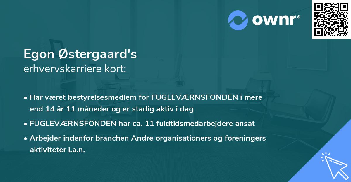 Egon Østergaard's erhvervskarriere kort