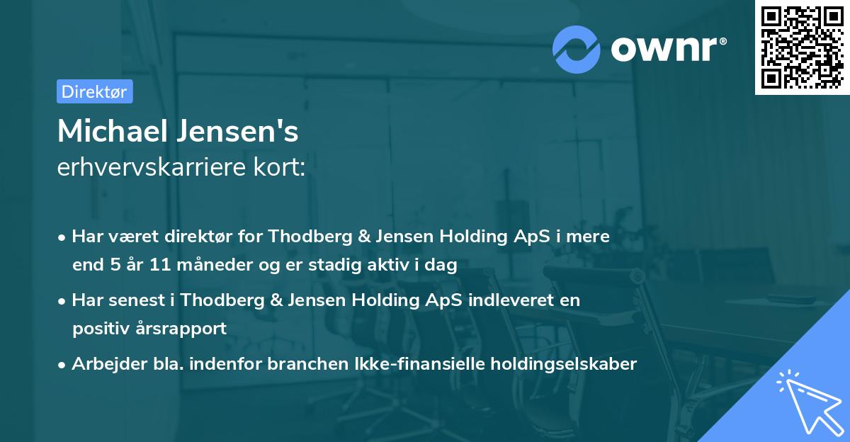 Michael Jensen's erhvervskarriere kort