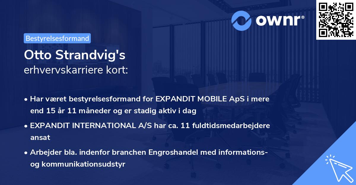 Otto Strandvig's erhvervskarriere kort