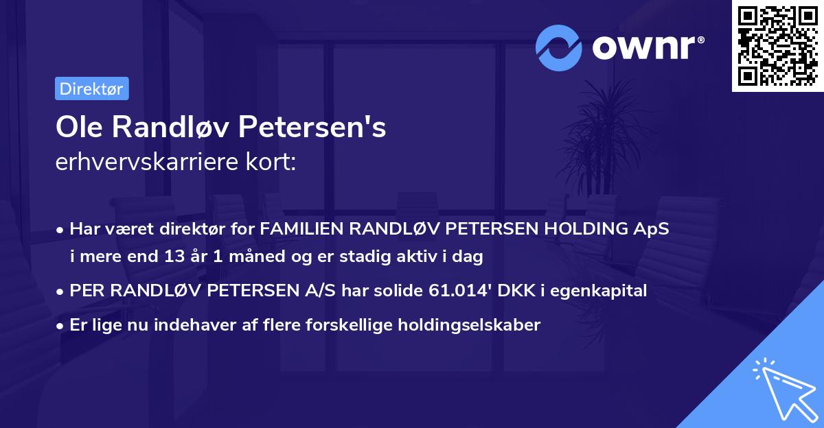 Ole Randløv Petersen's erhvervskarriere kort