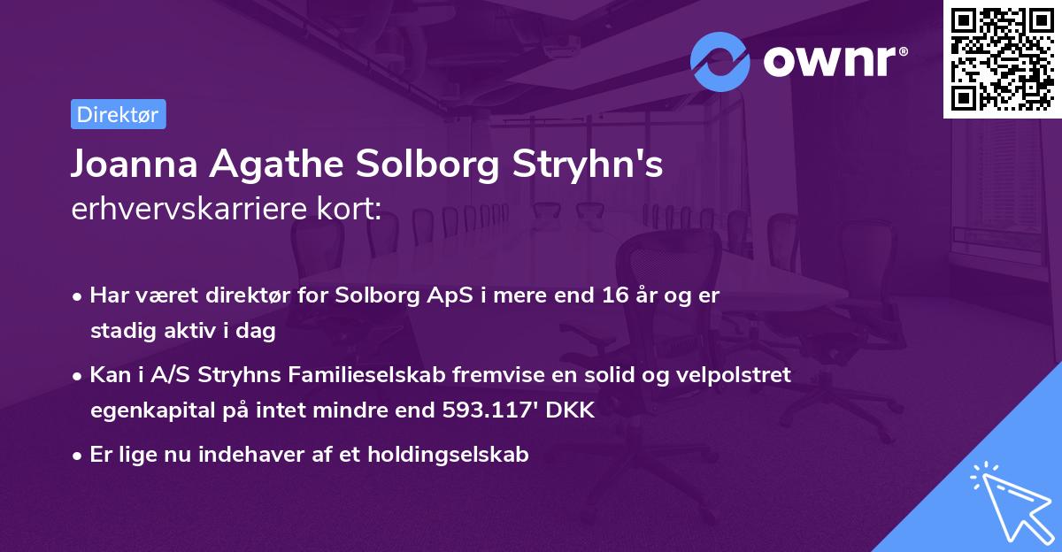 Joanna Agathe Solborg Stryhn's erhvervskarriere kort