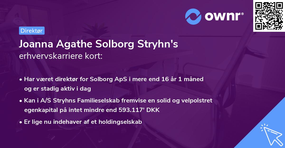 Joanna Agathe Solborg Stryhn's erhvervskarriere kort