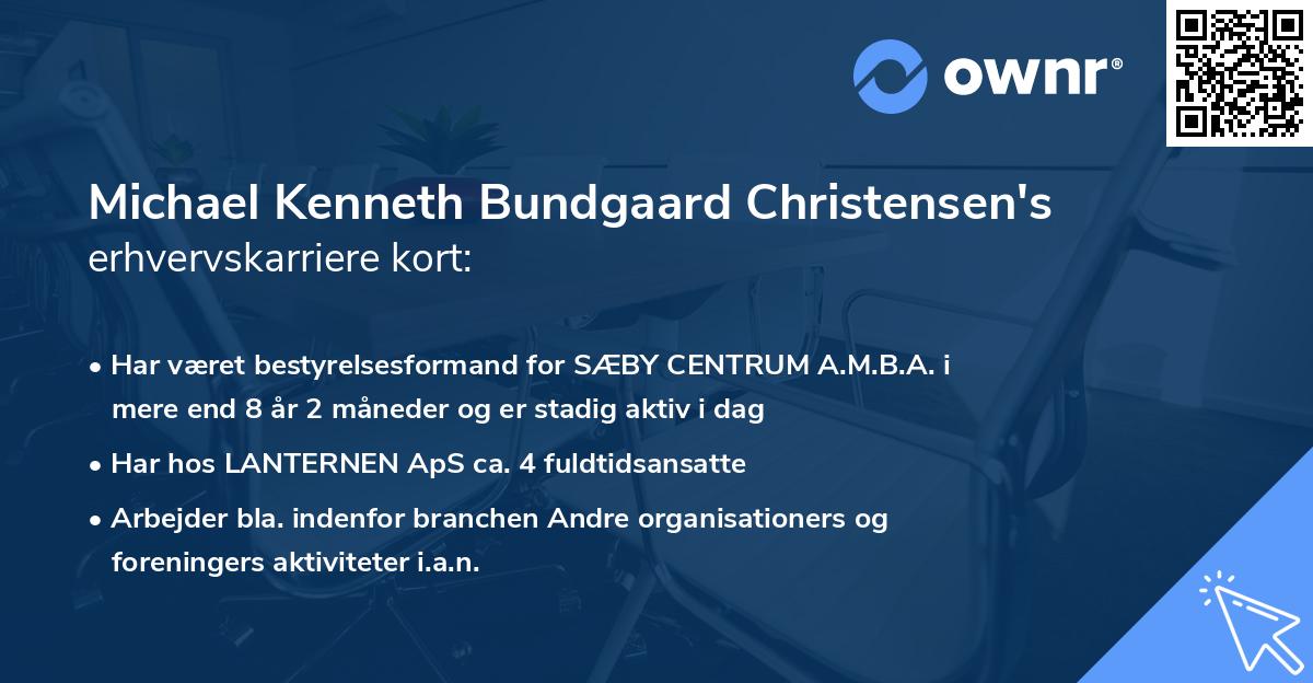 Michael Kenneth Bundgaard Christensen's erhvervskarriere kort