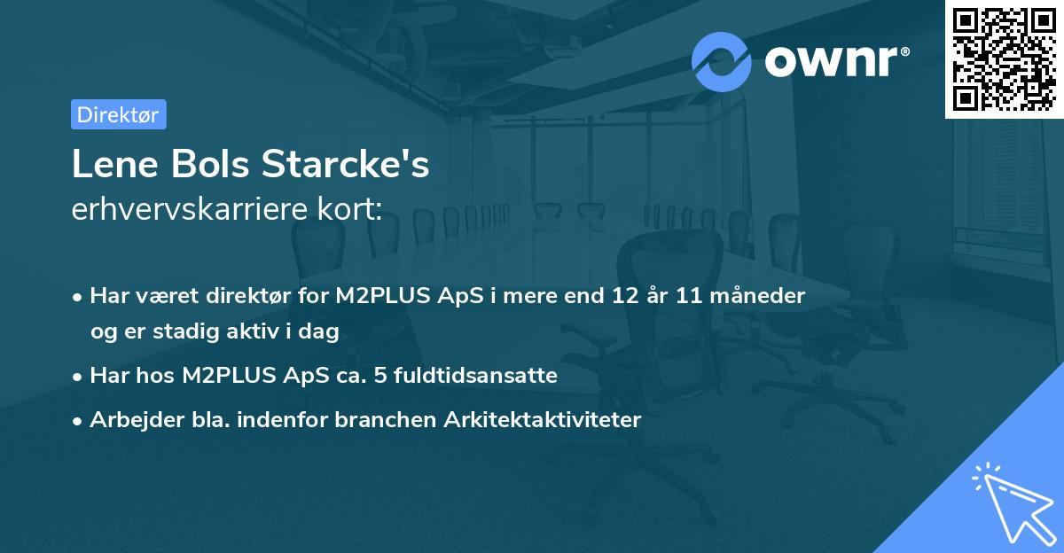 Lene Bols Starcke's erhvervskarriere kort