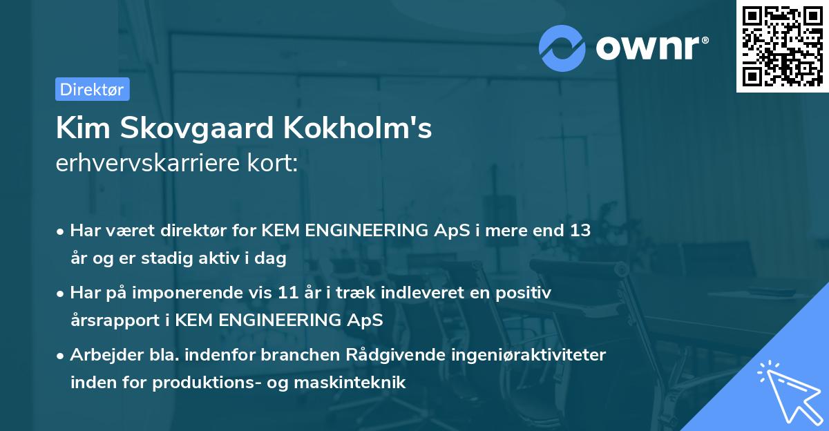 Kim Skovgaard Kokholm's erhvervskarriere kort