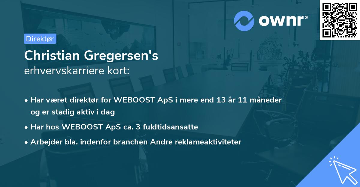 Christian Gregersen's erhvervskarriere kort