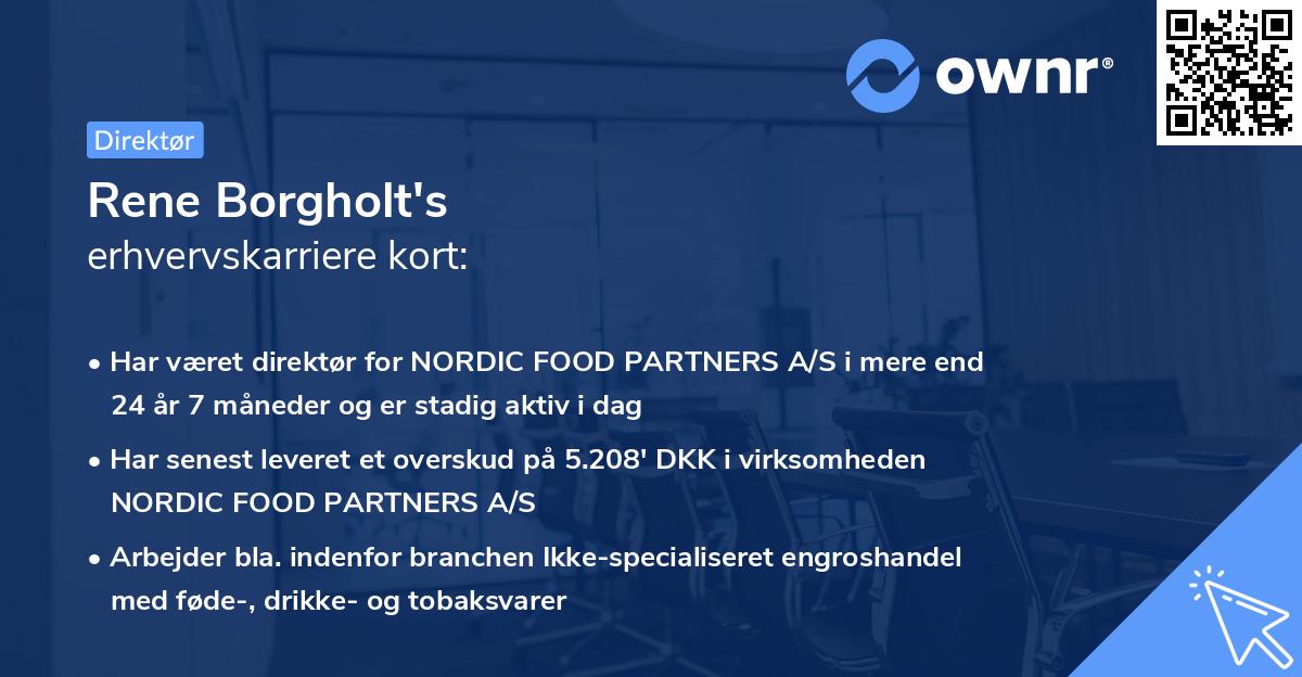 Rene Borgholt's erhvervskarriere kort