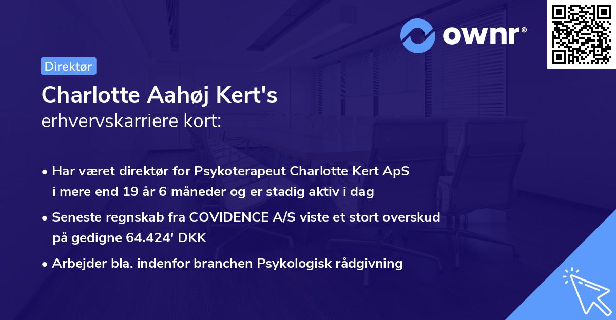 Charlotte Aahøj Kert's erhvervskarriere kort