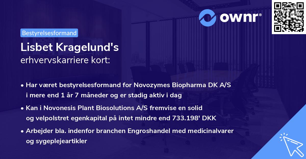 Lisbet Kragelund's erhvervskarriere kort