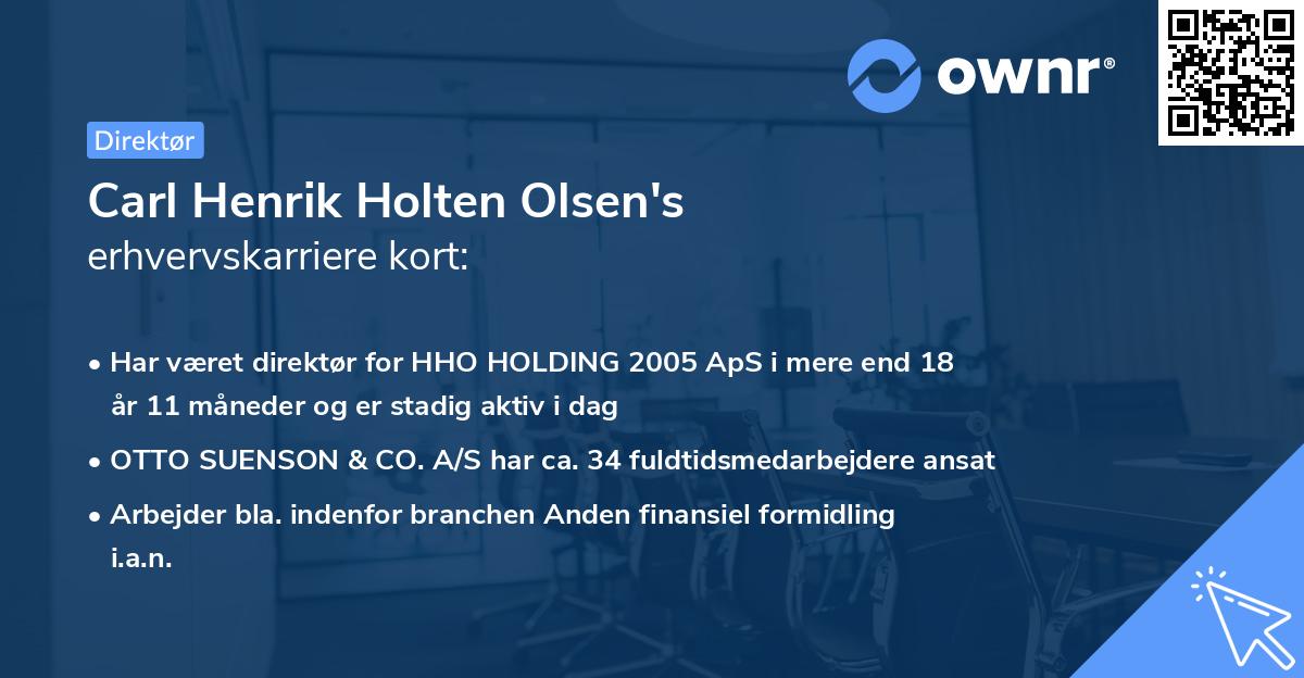 Carl Henrik Holten Olsen's erhvervskarriere kort