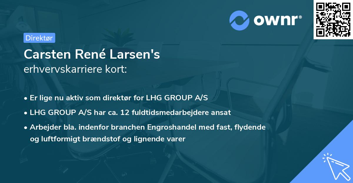 Carsten René Larsen's erhvervskarriere kort