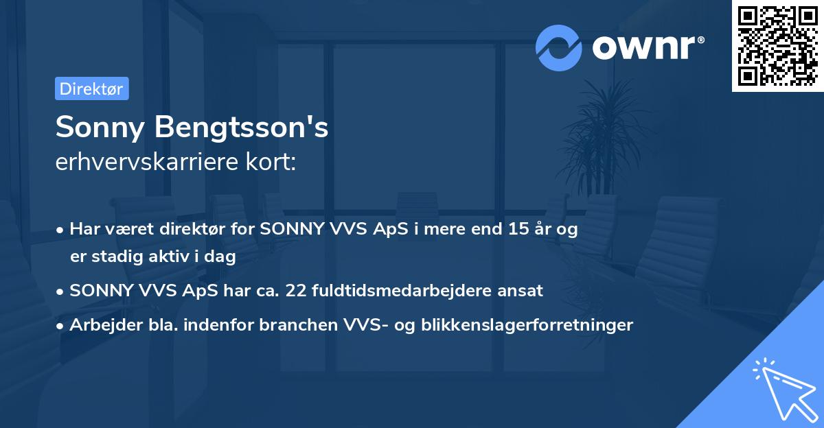 Sonny Bengtsson's erhvervskarriere kort