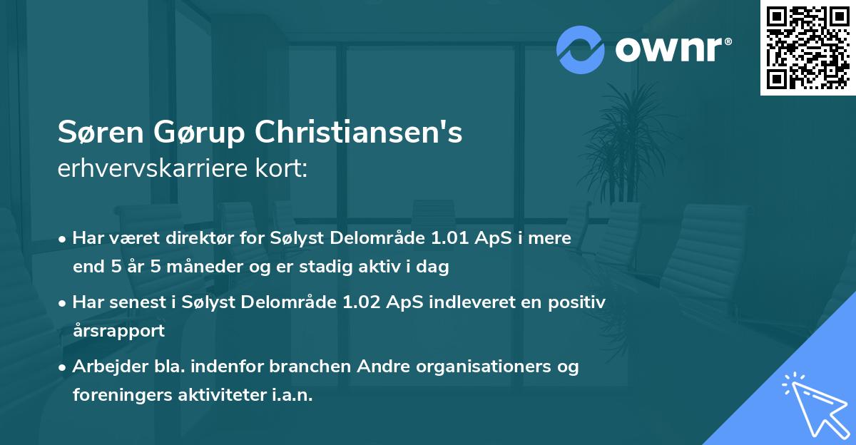 Søren Gørup Christiansen's erhvervskarriere kort