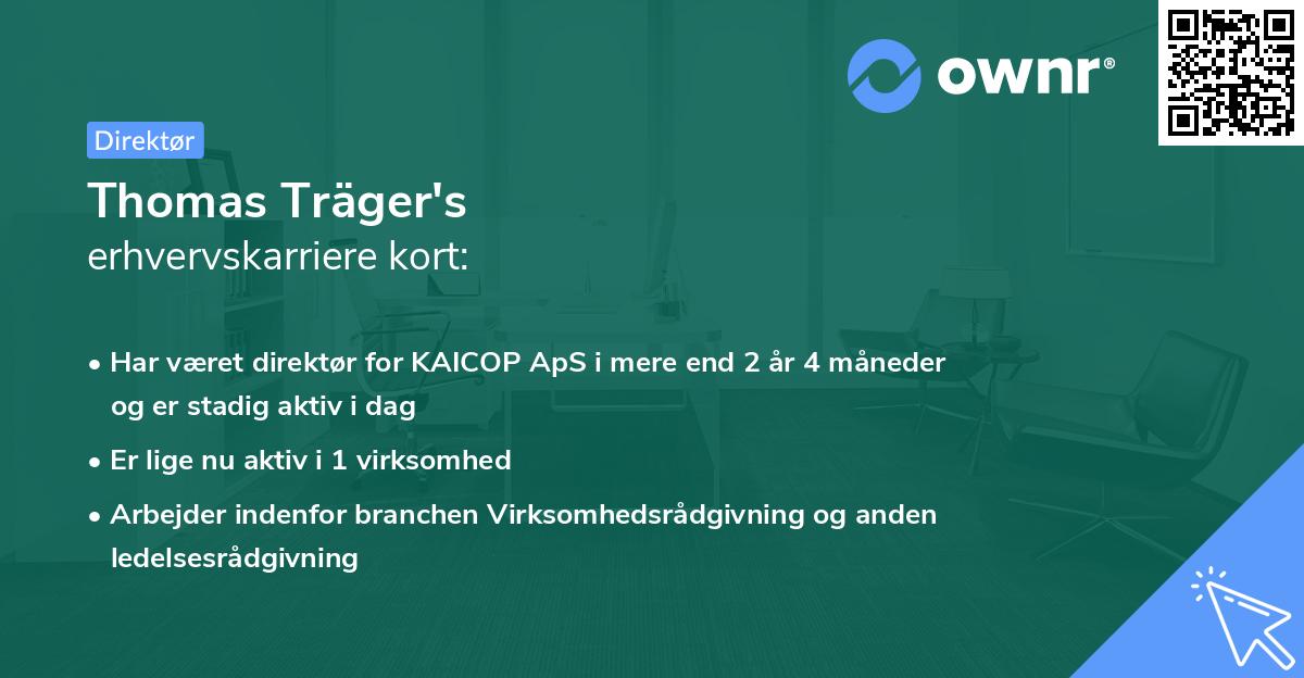 Thomas Träger's erhvervskarriere kort