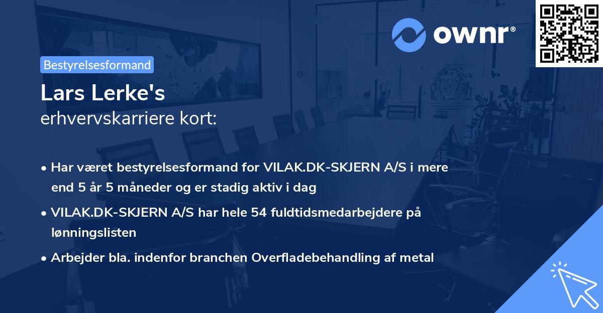 Lars Lerke's erhvervskarriere kort