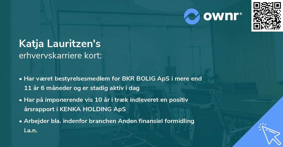 Katja Lauritzen's erhvervskarriere kort